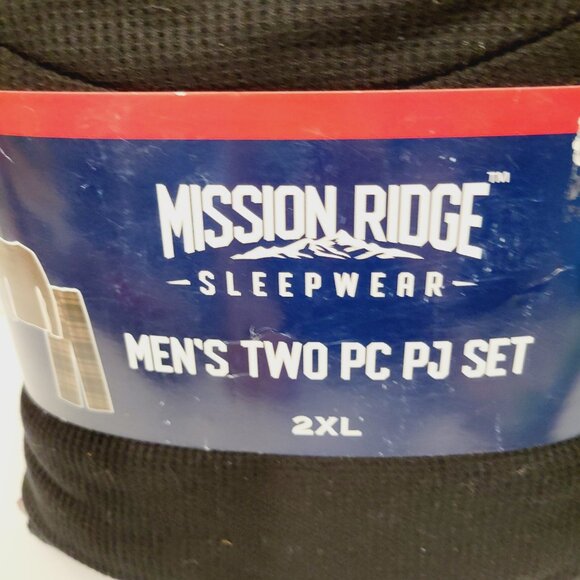 2 Mens 2XL Fleece Lounge Sleep Pajama PJS Pants Blue Green Plaid Mission Ridge - Picture 2 of 5